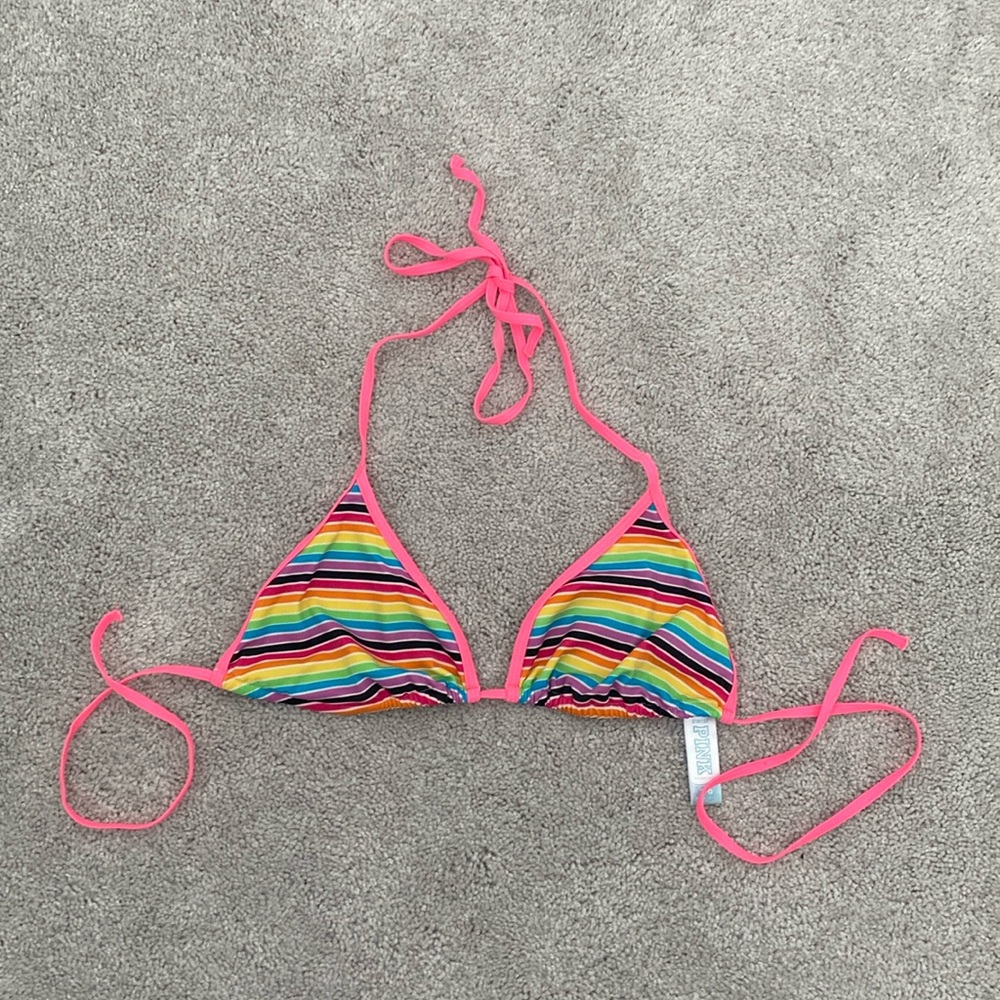 Pink Swim Rainbow Bikini Top Size Large